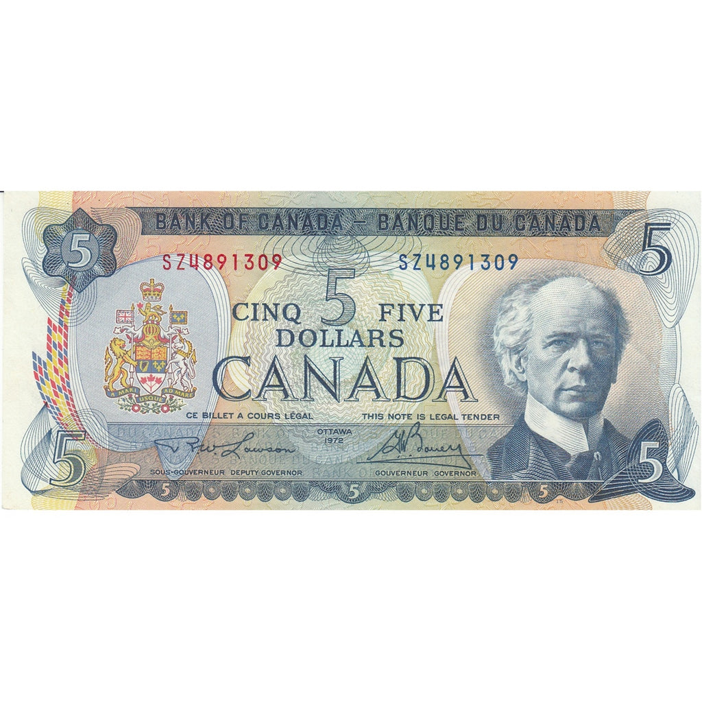 BC-48b 1972 Canada $5 Lawson-Bouey, SZ, EF-AU (EF45)