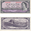 BC-40a 1954 Canada $10 Beattie-Coyne, S/D, EF-AU (EF45)