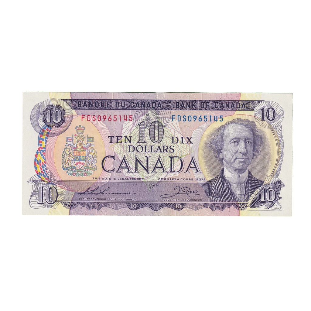 BC-49e 1971 Canada $10 Thiessen-Crow, FDS, EF-AU (EF45)