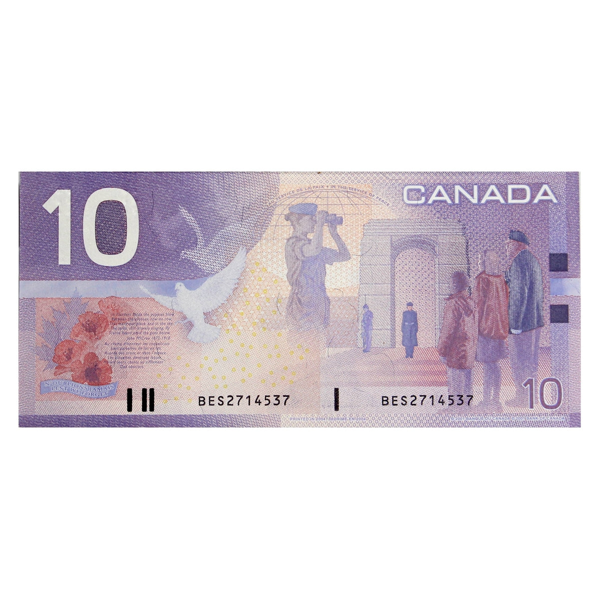 BC-63c 2004 Canada $10 Jenkins-Dodge, BES, Almost Uncirculated (AU50)
