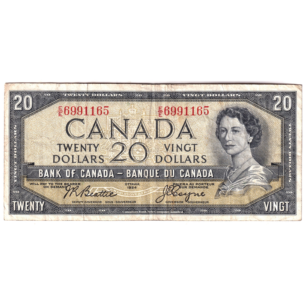 BC-41a 1954 Canada $20 Beattie-Coyne, E/E, Very Fine (VF20)
