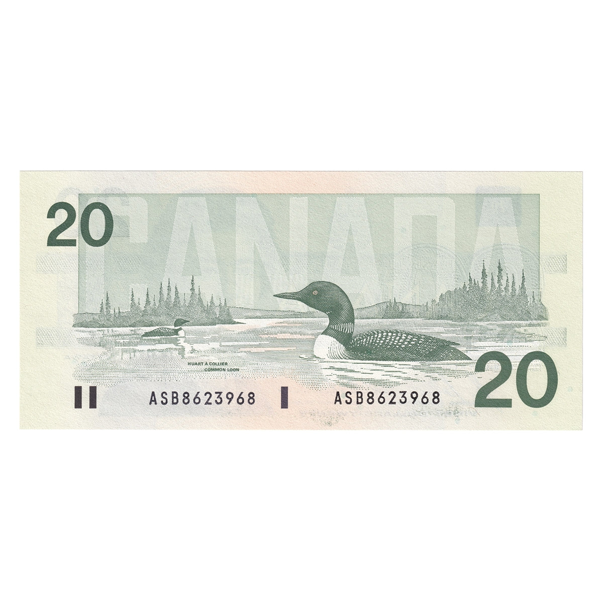 BC-58b-i 1991 Canada $20 Bonin-Thiessen, ASB, CUNC