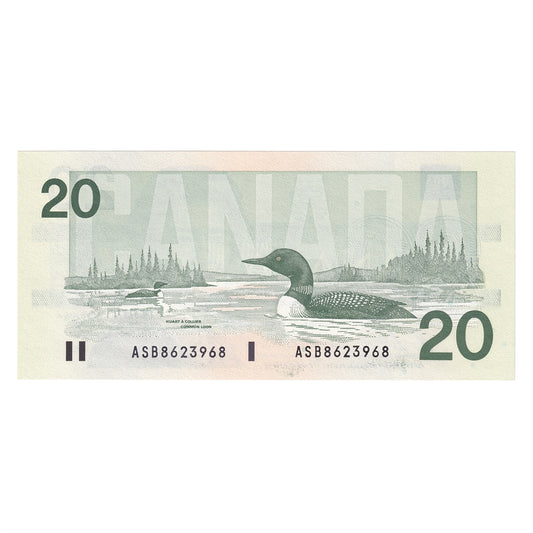 BC-58b-i 1991 Canada $20 Bonin-Thiessen, ASB, CUNC