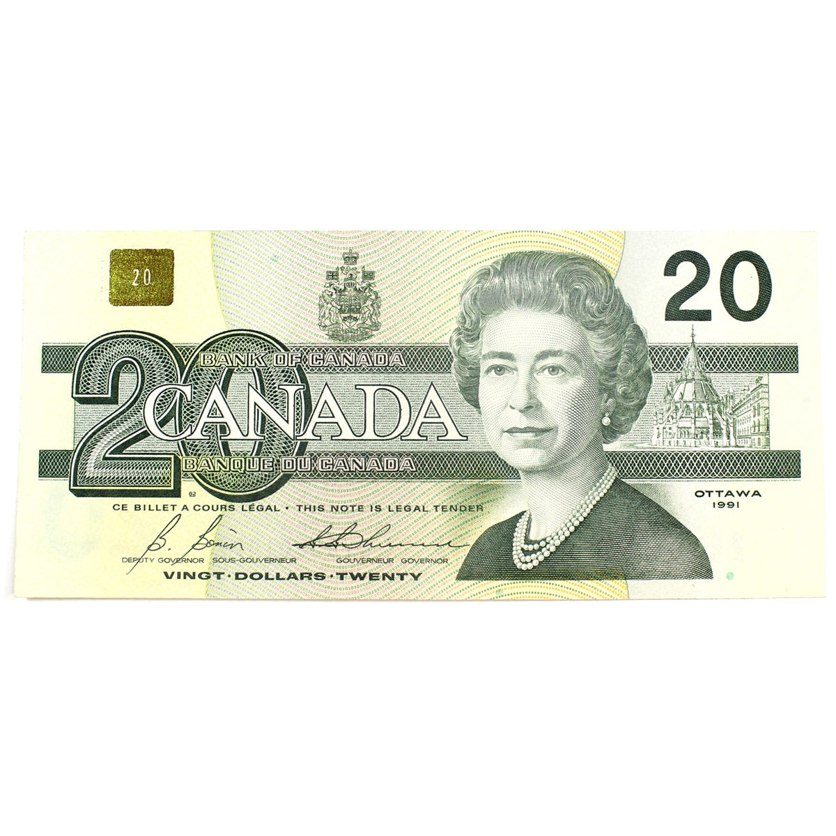 BC-58b-i 1991 Canada $20 Bonin-Thiessen, AVG, Uncirculated (MS60)