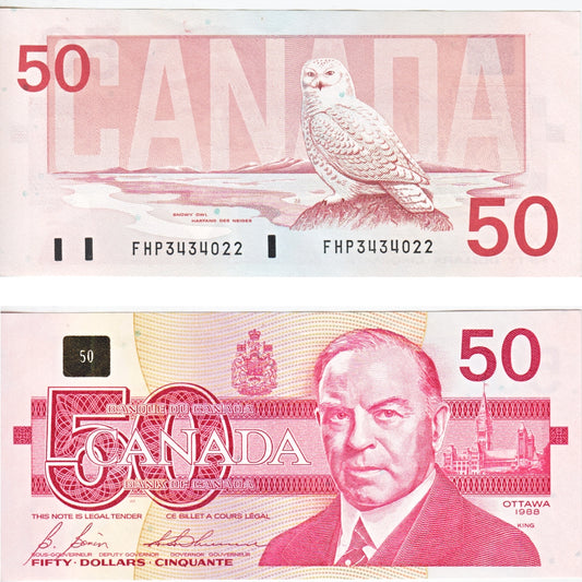 BC-59b 1988 Canada $50 Bonin-Thiessen, FHP, circ