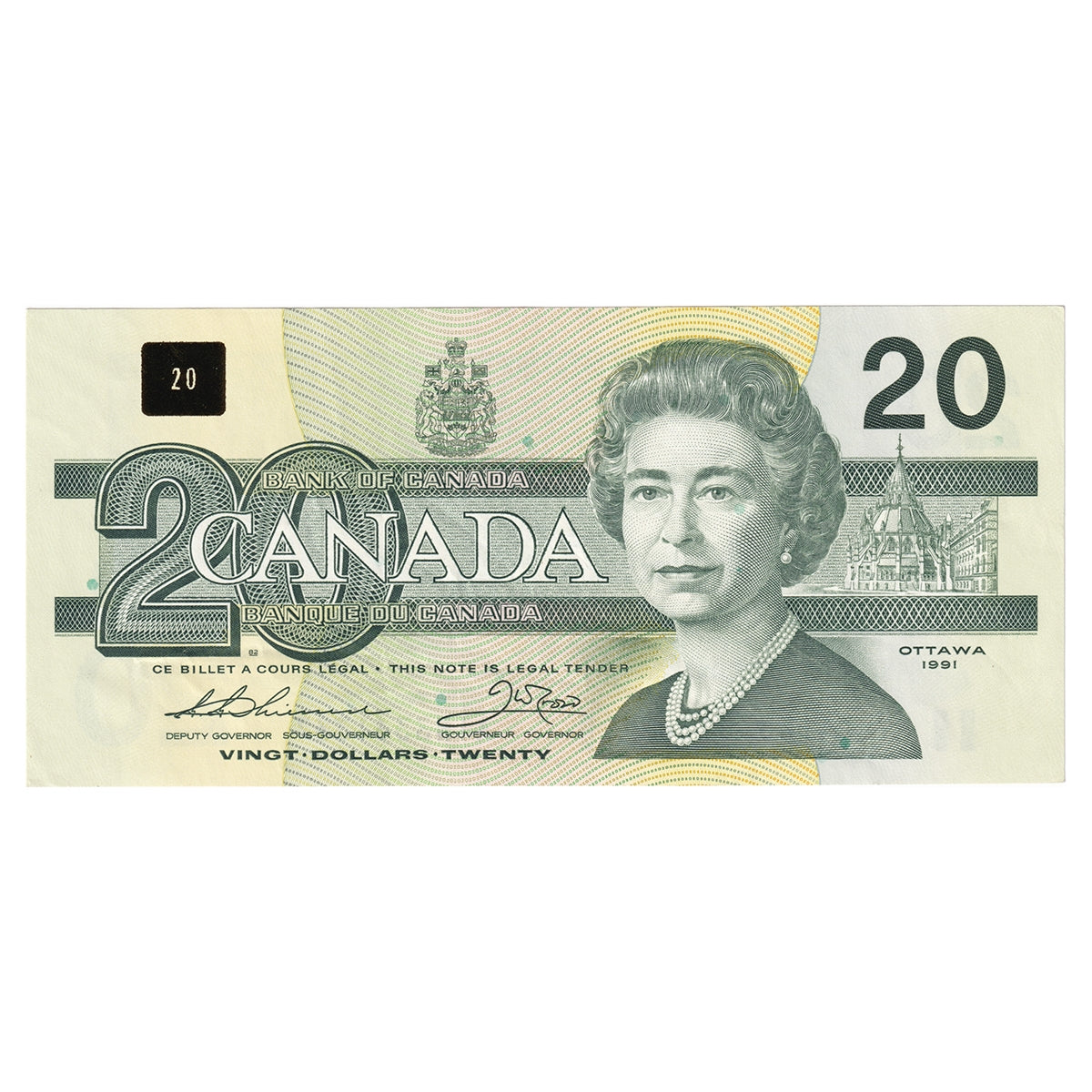 BC-58a-ii 1991 Canada $20 Thiessen-Crow, AIN, AU