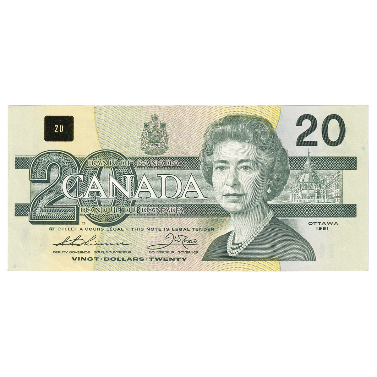BC-58a-ii 1991 Canada $20 Thiessen-Crow, AIS, CIRC