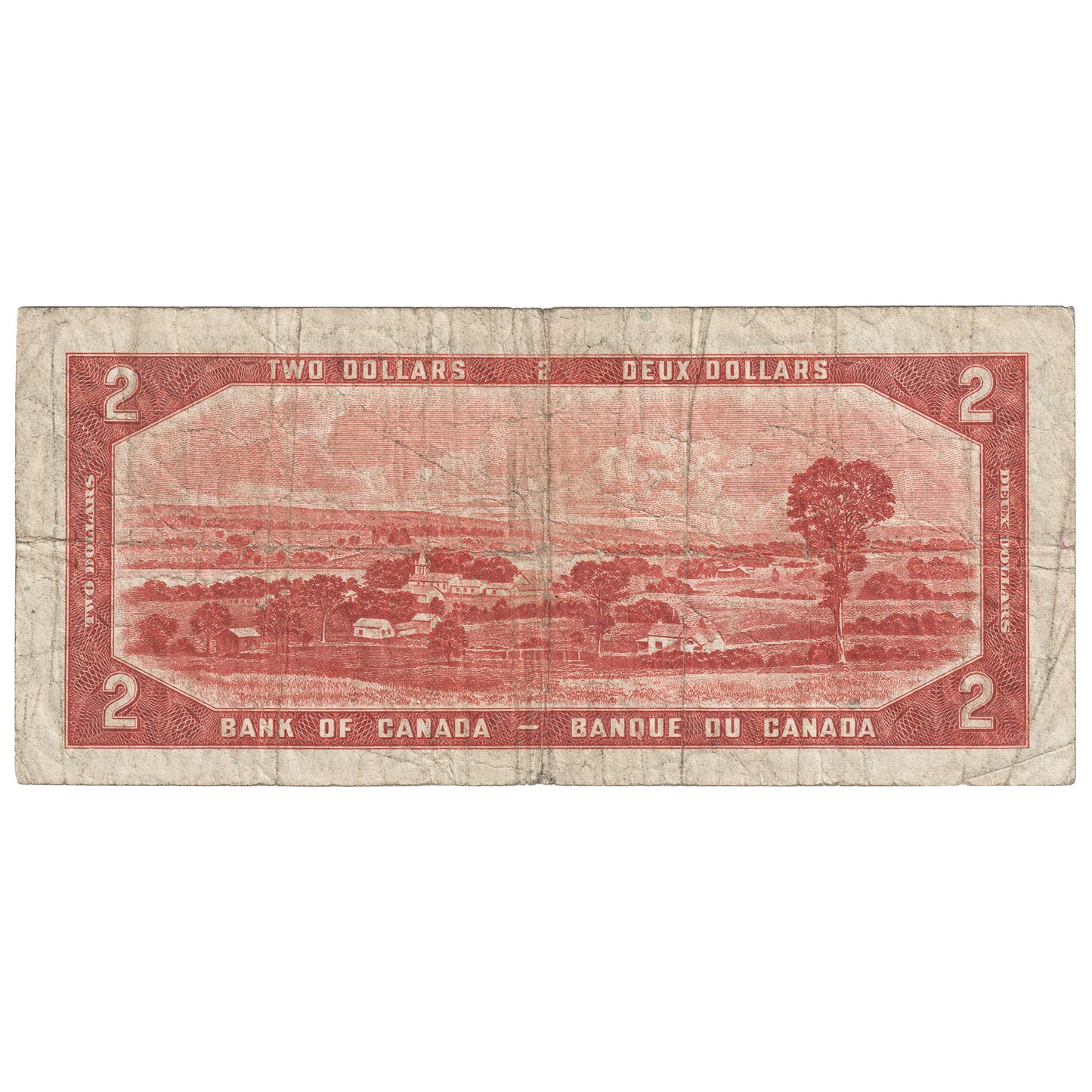 BC-30b 1954 Canada $2 Beattie-Coyne, Devil's Face, E/B, Circulated