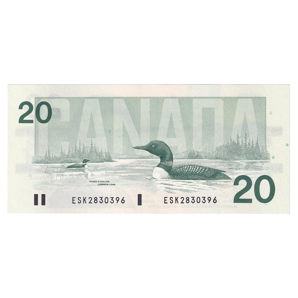 BC-58b 1991 Canada $20 Bonin-Thiessen, ESK, CUNC