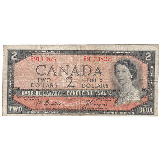 BC-38a 1954 Canada $2 Beattie-Coyne, I/B, VG
