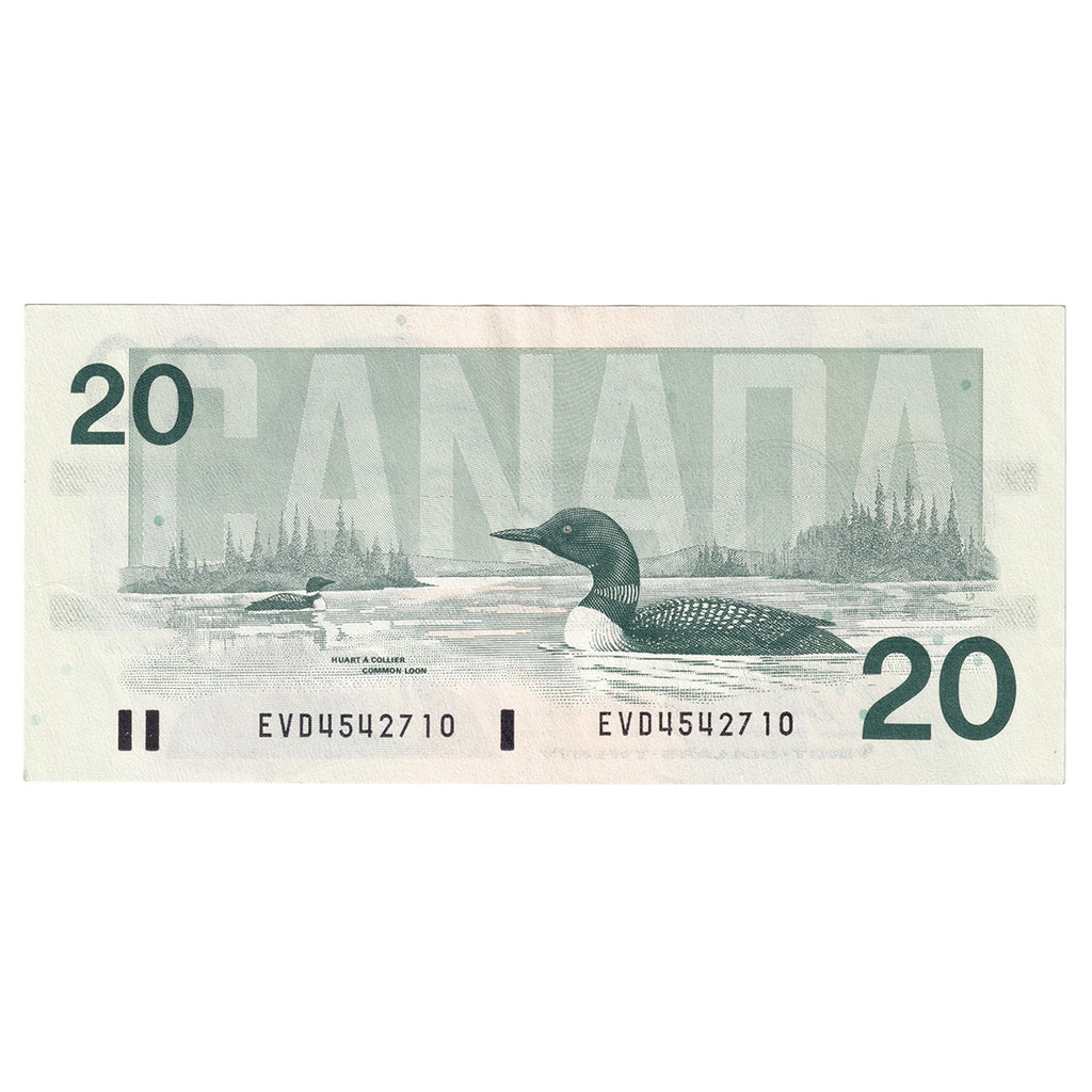 BC-58b 1991 Canada $20 Bonin-Thiessen, EVD with Back Position Number, CIRC