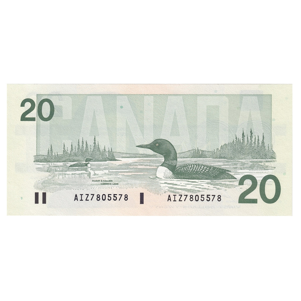 BC-58b-i 1991 Canada $20 Bonin-Thiessen, AIZ, Choice Uncirculated (CUNC63)