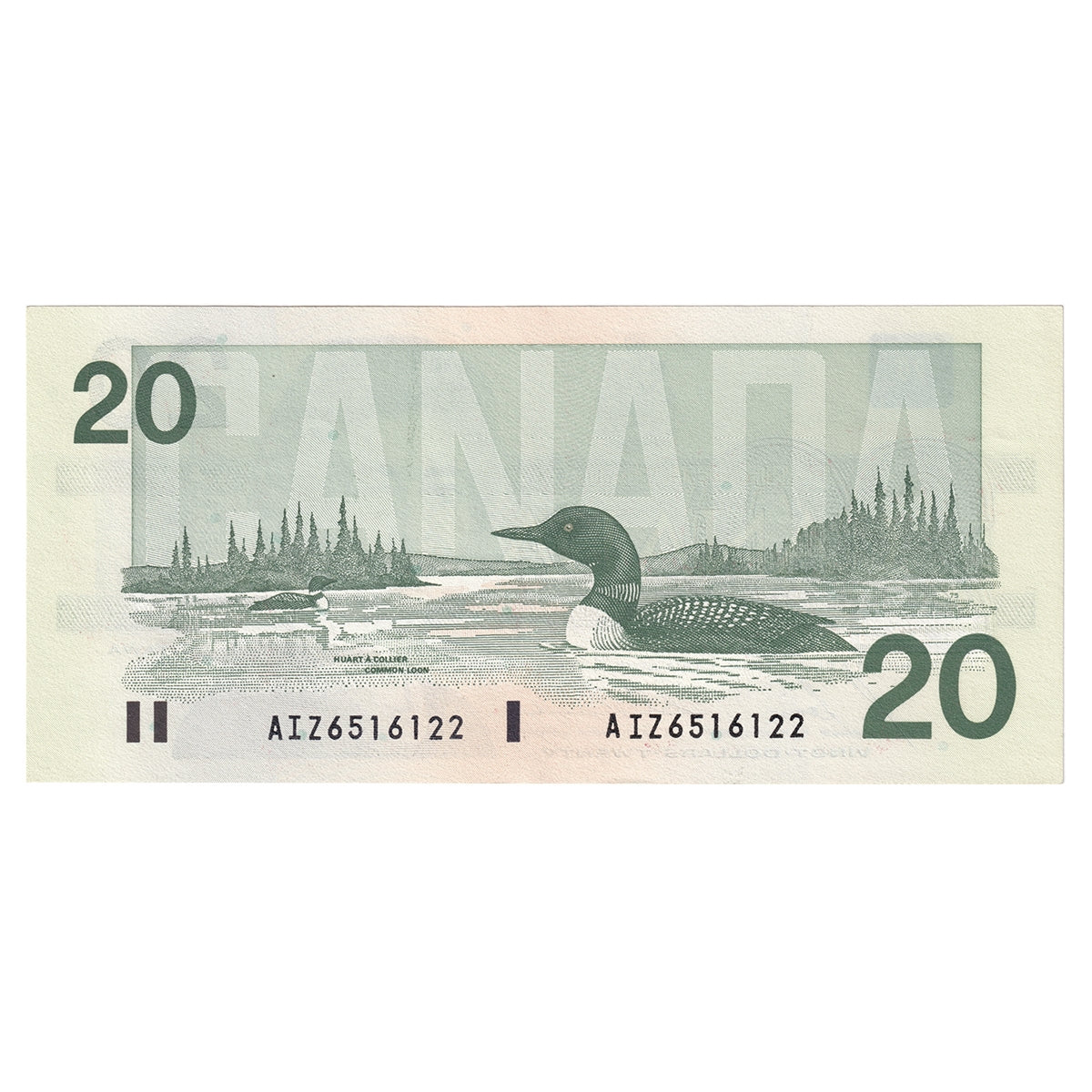 BC-58b-i 1991 Canada $20 Bonin-Thiessen, AIZ, Uncirculated (MS60)