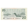 BC-58b-i 1991 Canada $20 Bonin-Thiessen, AIZ, AU-UNC