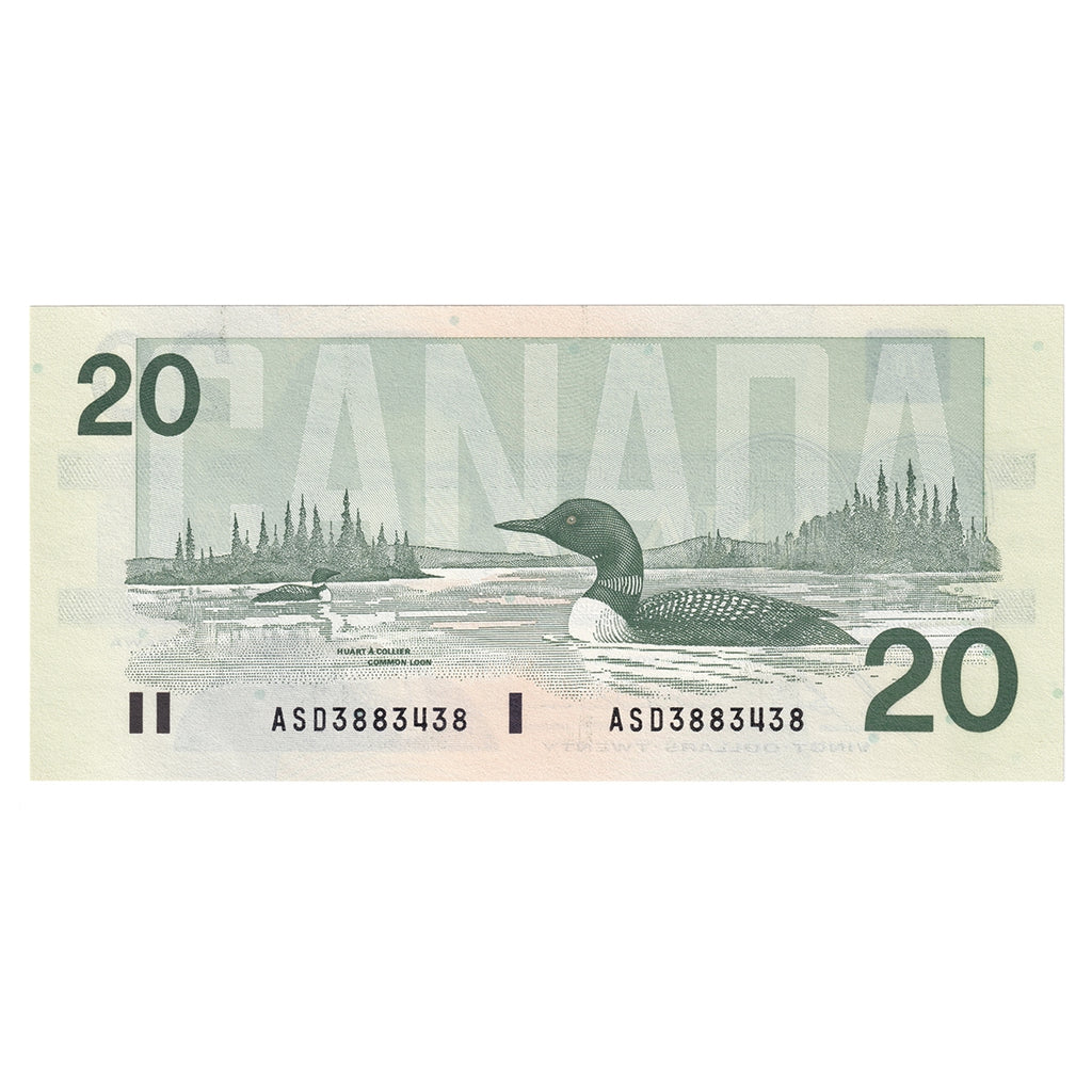 BC-58b-i 1991 Canada $20 Bonin-Thiessen, ASD, CUNC