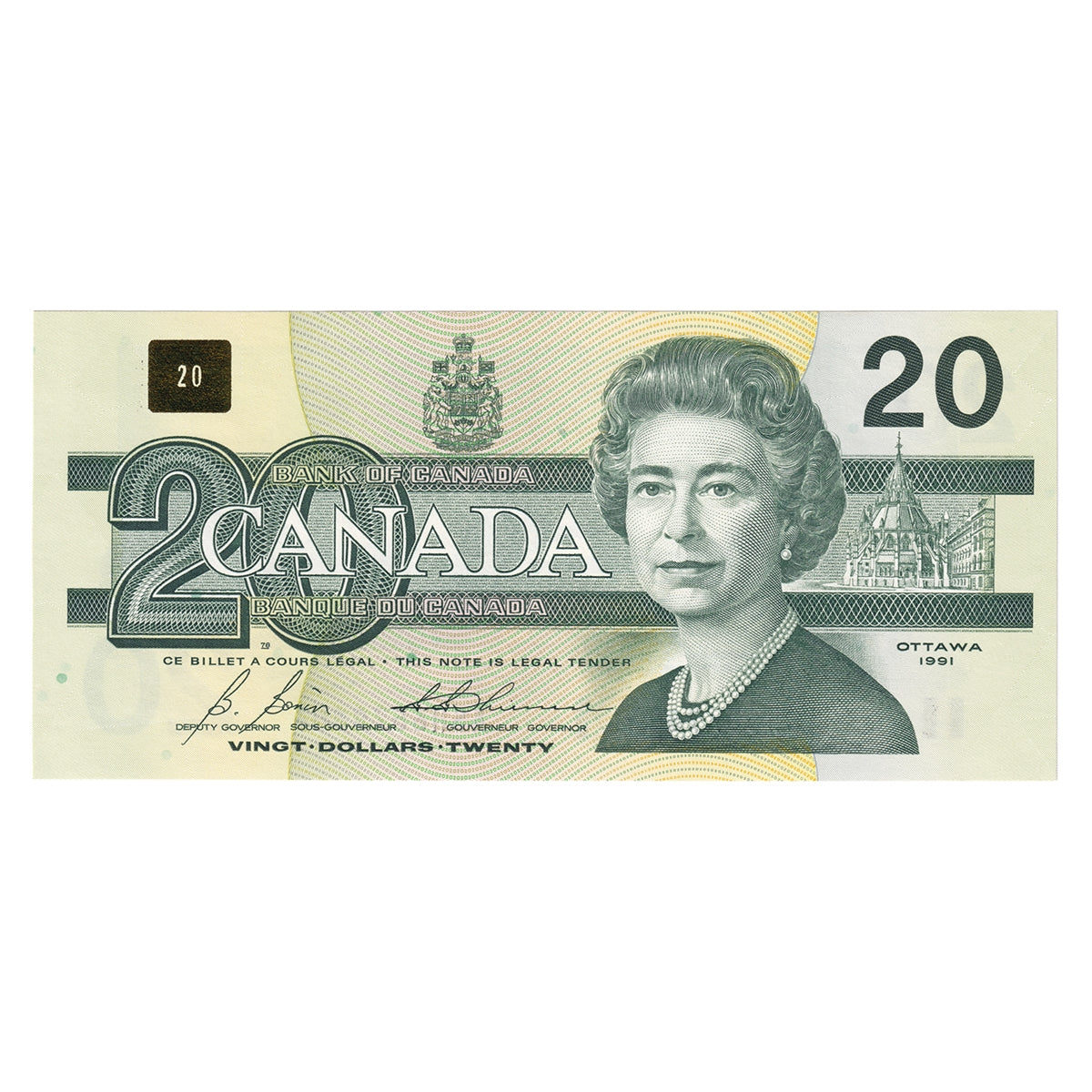 BC-58b-i 1991 Canada $20 Bonin-Thiessen, ASH, Uncirculated (MS60)