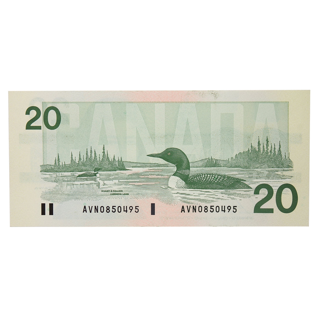 BC-58b-i 1991 Canada $20 Bonin-Thiessen, AVN, AU-UNC