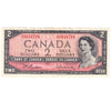 BC-38b 1954 Canada $2 Beattie-Rasminsky, Z/U, Very Fine (VF20)