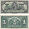 BC-21c 1937 Canada $1 Gordon-Towers, B/L, Very Fine (VF20)