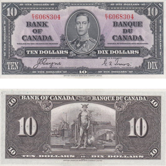 BC-24c 1937 Canada $10 Coyne-Towers, E/T, AU