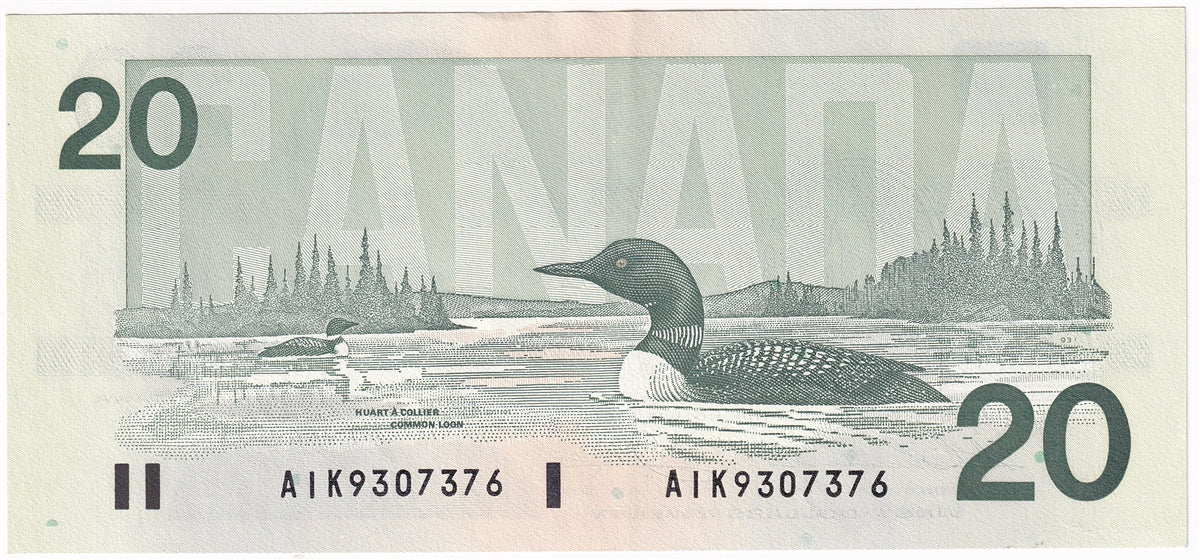 BC-58a-ii 1991 Canada $20 Thiessen-Crow, AIK, Extra Fine (EF40)