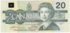 BC-58a-ii 1991 Canada $20 Thiessen-Crow, AIK, Extra Fine (EF40)