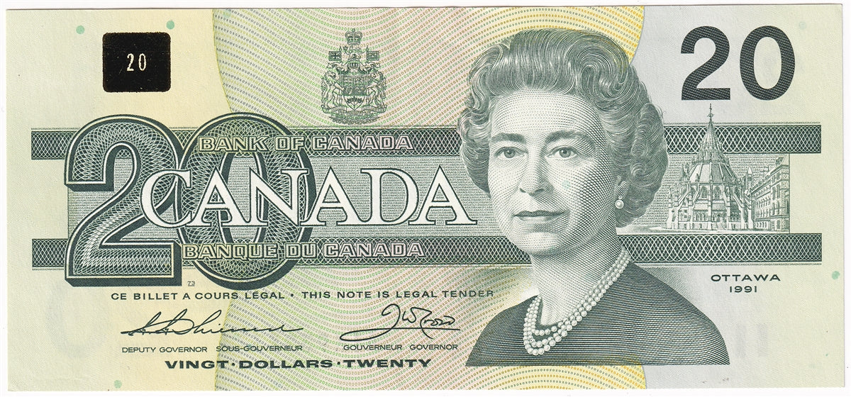 BC-58a-ii 1991 Canada $20 Thiessen-Crow, AIK, Extra Fine (EF40)