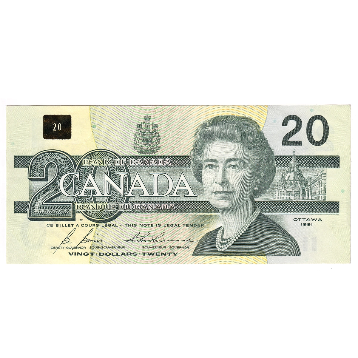 BC-58b-i 1991 Canada $20 Bonin-Thiessen, ASB, CIRC