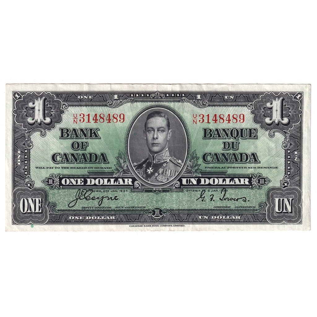 BC-21d 1937 Canada $1 Coyne-Towers, U/N, EF