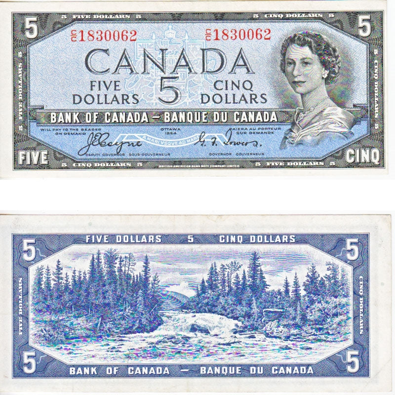 BC-31a 1954 Canada $5 Coyne-Towers, Devil's Face, C/C, Extra Fine (EF40)