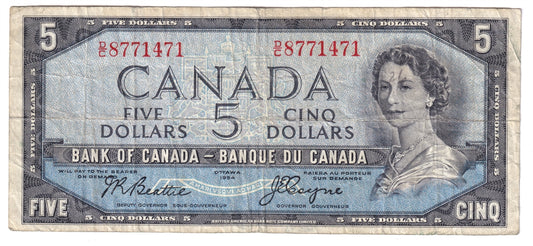 BC-31b 1954 Canada $5 Beattie-Coyne, Devil's Face, D/C, VG-F