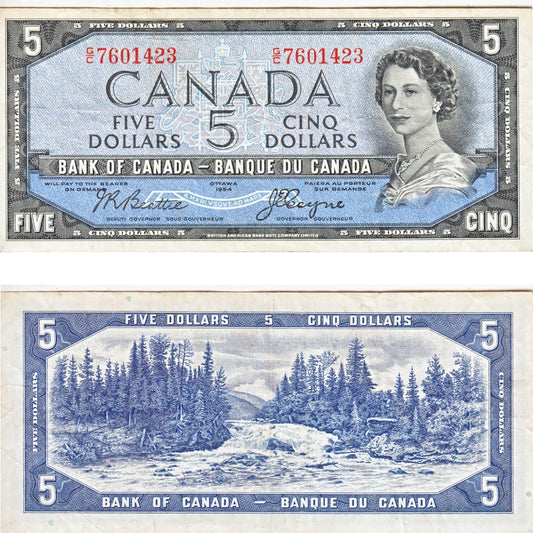 BC-31b 1954 Canada $5 Beattie-Coyne, Devil's Face, G/C, VF