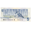BC-56b 1986 Canada $5 Thiessen-Crow, FNM, Almost Uncirculated (AU50)
