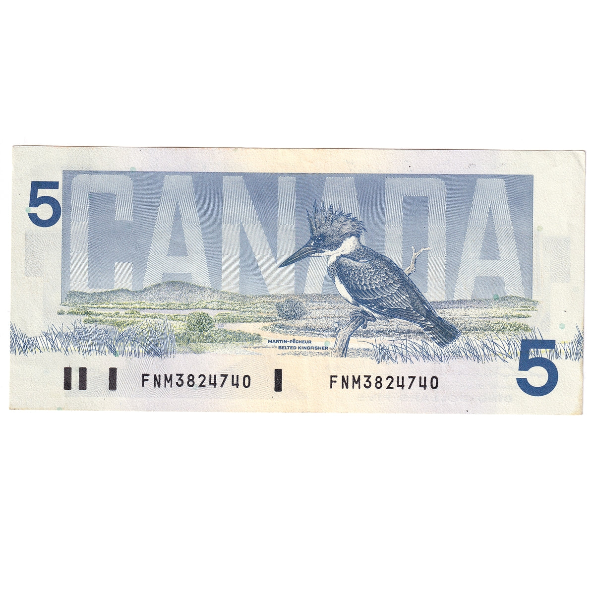 BC-56b 1986 Canada $5 Thiessen-Crow, FNM, Almost Uncirculated (AU50)