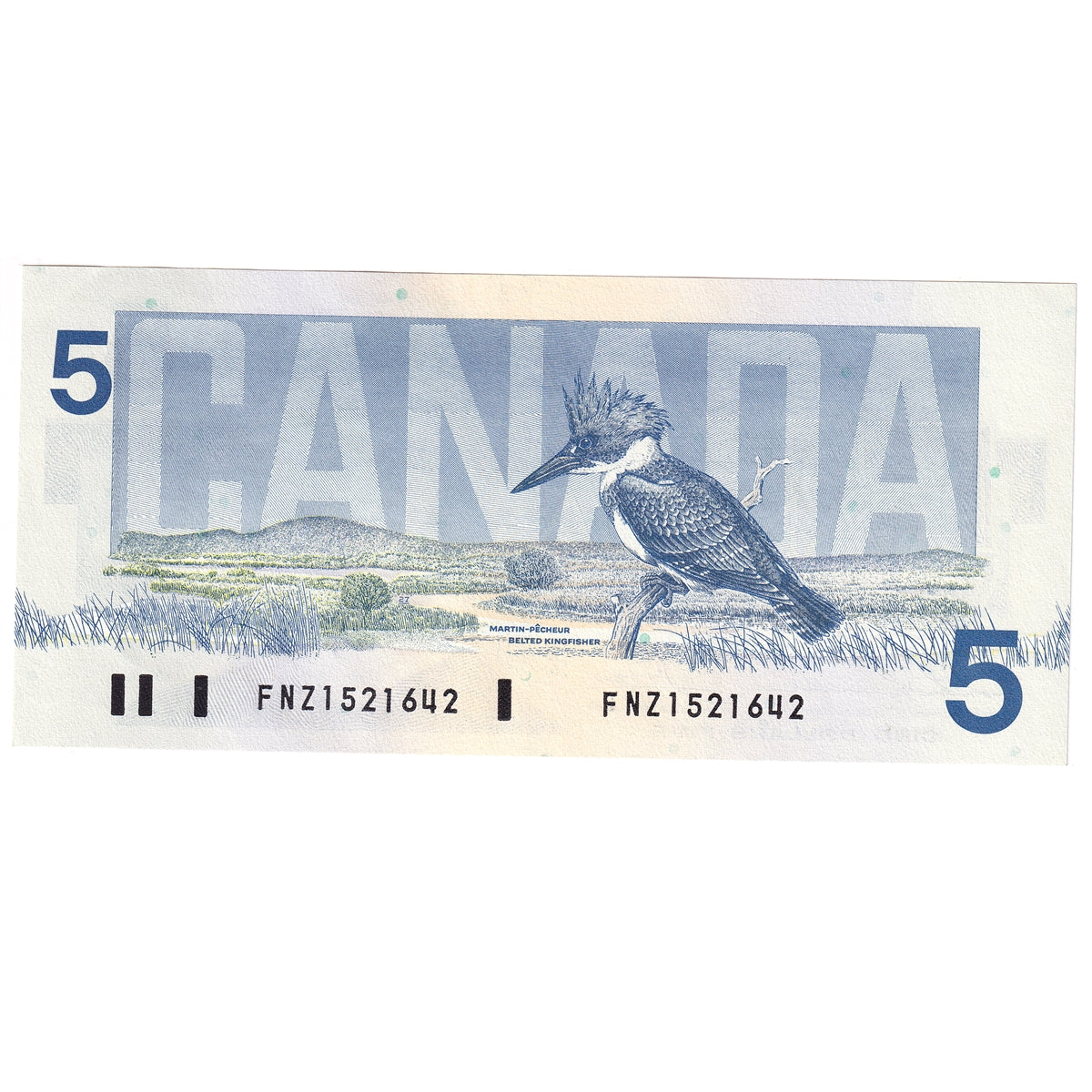 BC-56b 1986 Canada $5 Thiessen-Crow, FNZ, Almost Uncirculated (AU50)