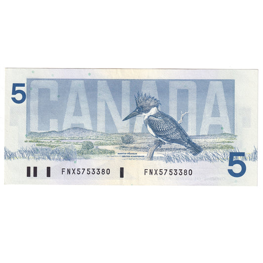 BC-56bA 1986 Canada $5 Thiessen-Crow, FNX Below 7.08M, AU