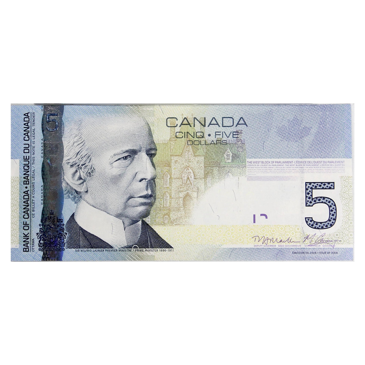 BC-67c 2011 Canada $5 Macklem-Carney, HAK, Almost Uncirculated (AU50)