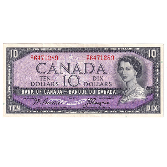BC-40a 1954 Canada $10 Beattie-Coyne, D/T, VF-EF (VF30)