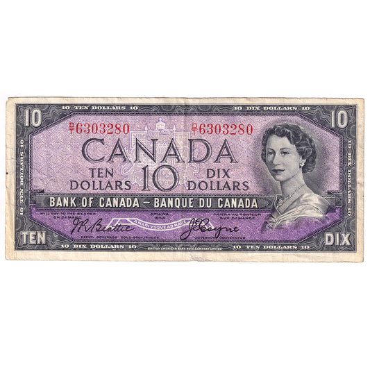 BC-40a 1954 Canada $10 Beattie-Coyne, D/T, Very Fine (VF20)