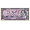 BC-40b 1954 Canada $10 Beattie-Rasminsky, L/T, AU