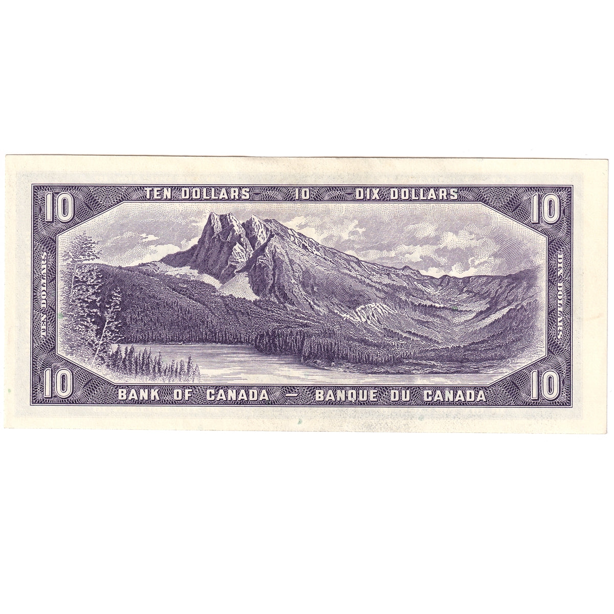 BC-40b 1954 Canada $10 Beattie-Rasminsky, L/V, Almost Uncirculated (AU50)