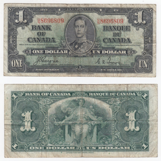 BC-21d 1937 Canada $1 Coyne-Towers, U/N, F