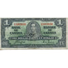 BC-21d 1937 Canada $1 Coyne-Towers, W/N, VG-F (VG10)