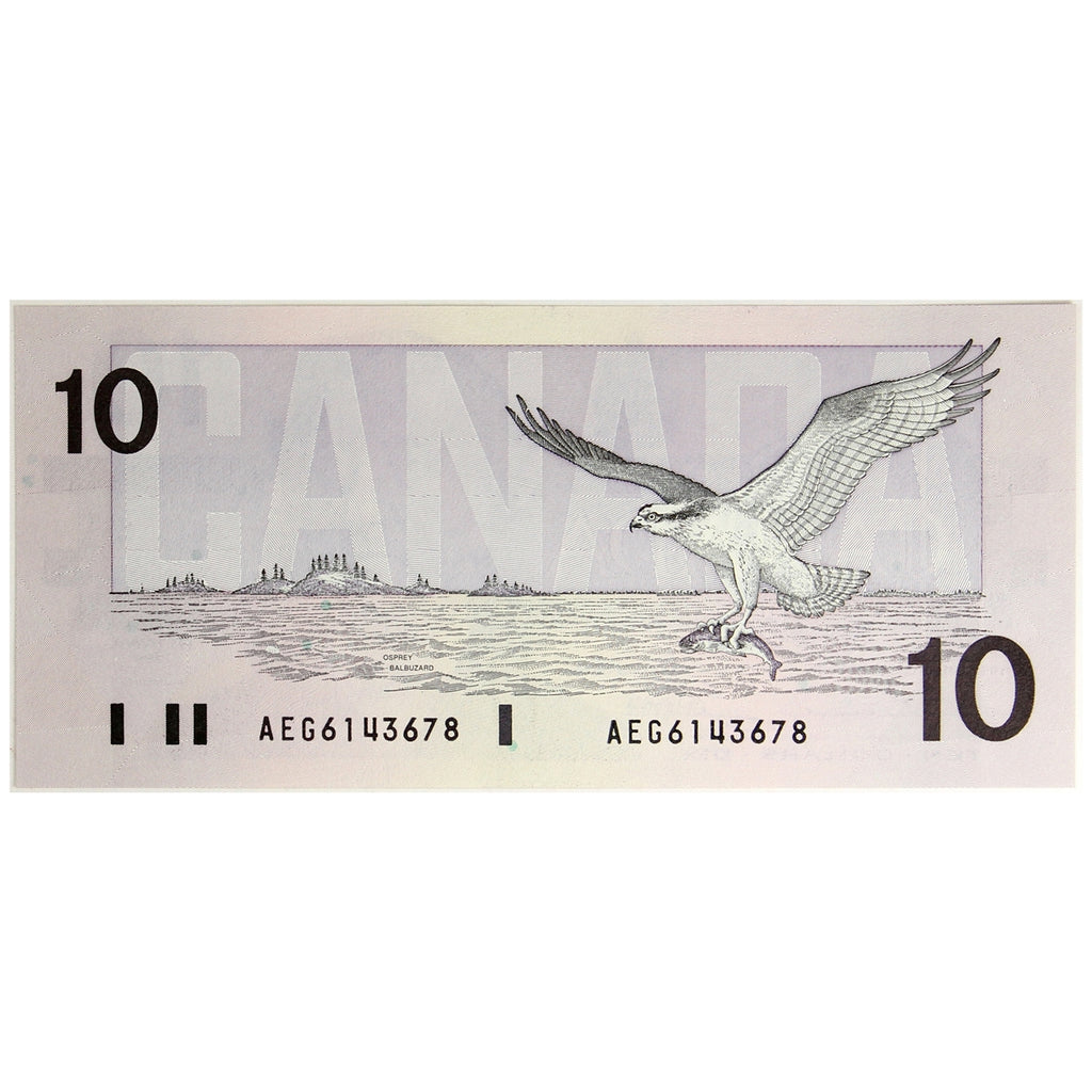 BC-57a 1989 Canada $10 Thiessen-Crow, AEG, Choice Uncirculated (CUNC63)