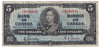 BC-23b 1937 Canada $5 Gordon-Towers, H/C, VG-F (VG10)