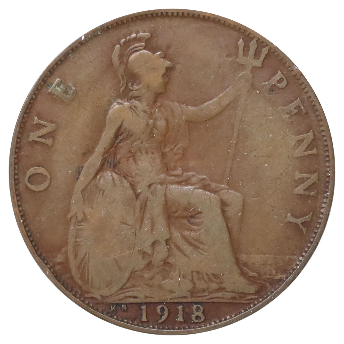 Great Britain 1918KN Penny Fine (F12)