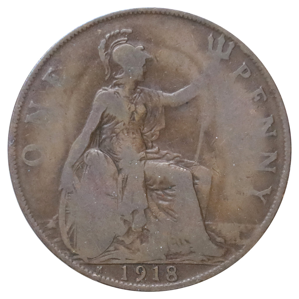 Great Britain 1918H Penny Very Good (VG8)