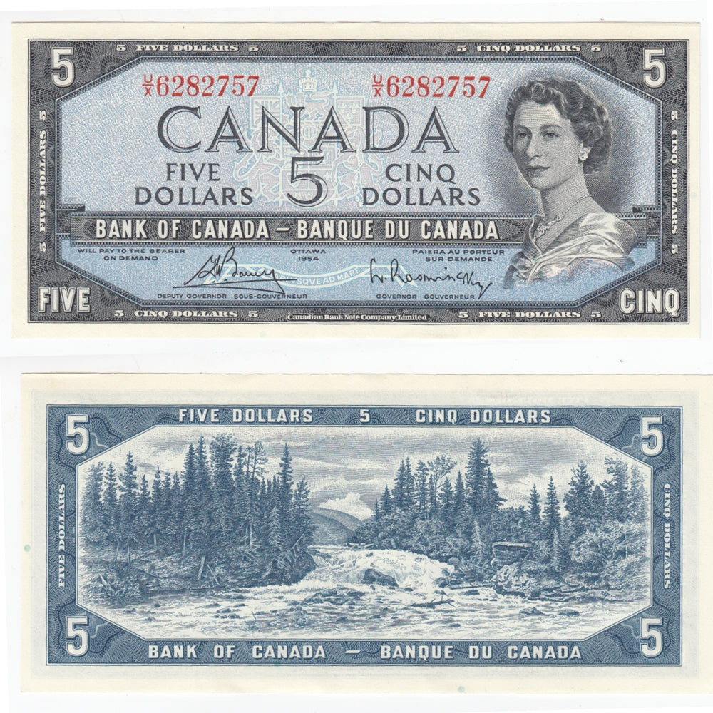 BC-39c 1954 Canada $5 Bouey-Rasminsky, U/X, Uncirculated (MS60)