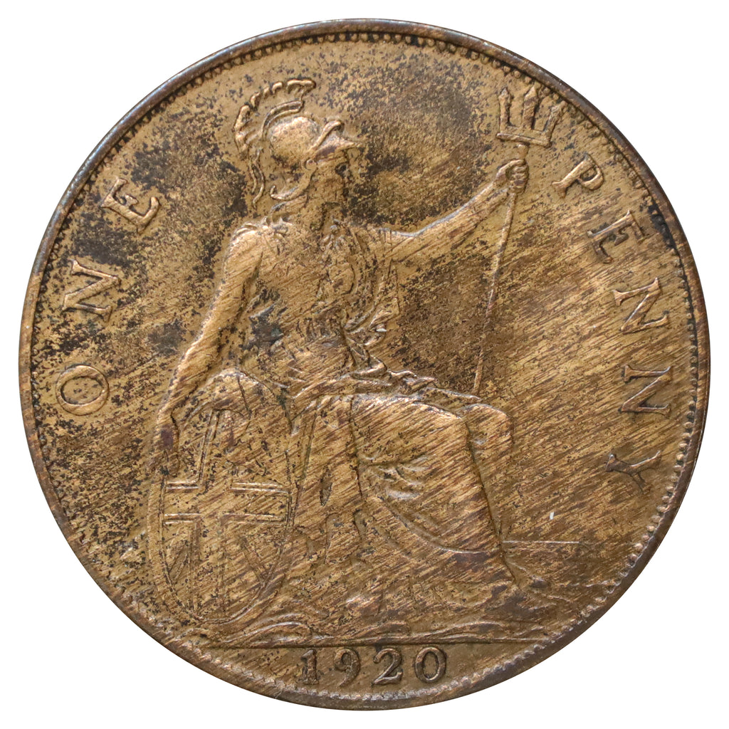 Great Britain 1920 Penny Almost Uncirculated (AU50)