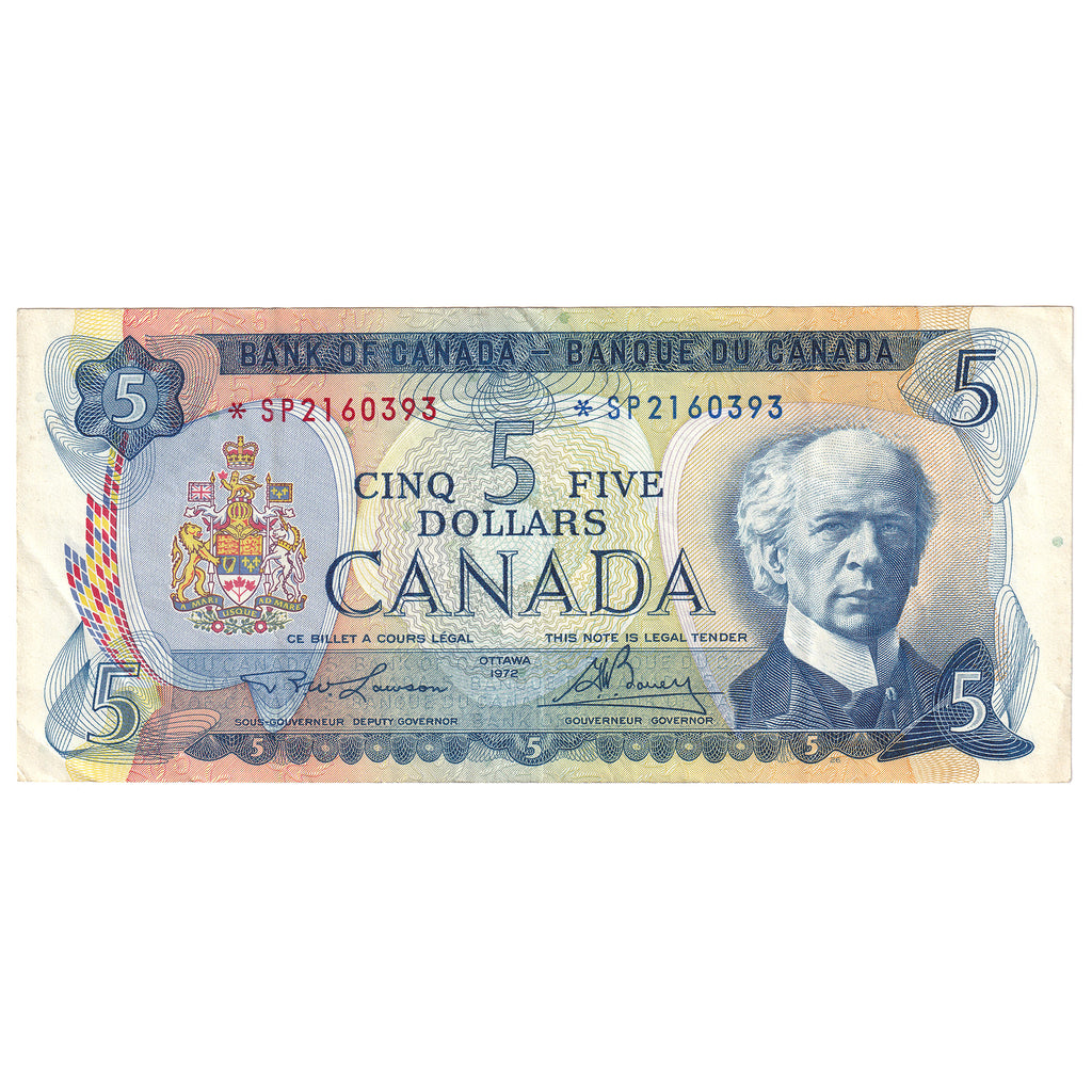 BC-48bA 1972 Canada $5 Lawson-Bouey, *SP, VF-EF